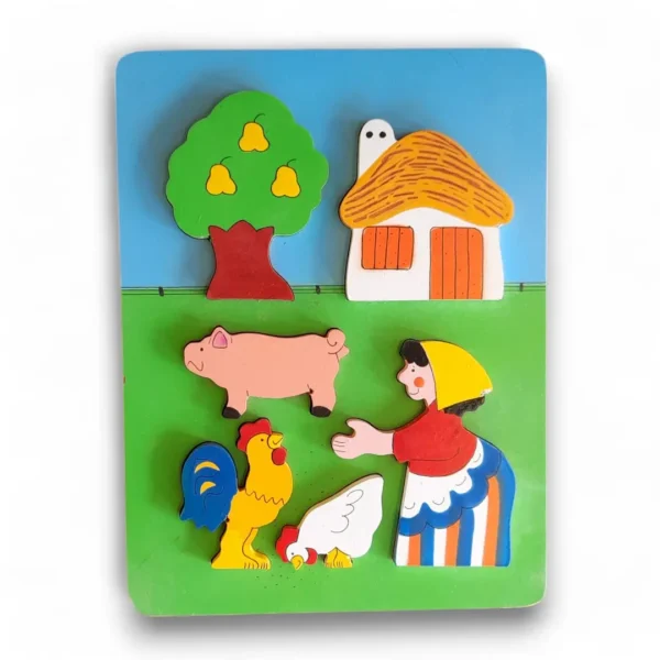 encastre madera relieve granja