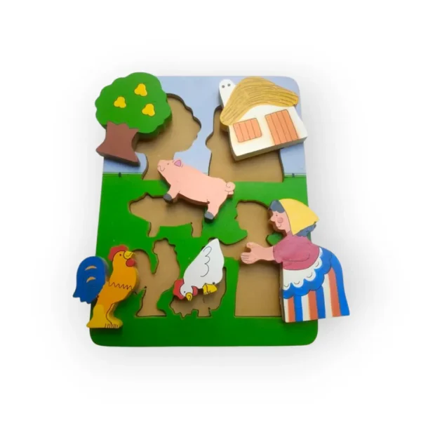 encastre madera relieve granja