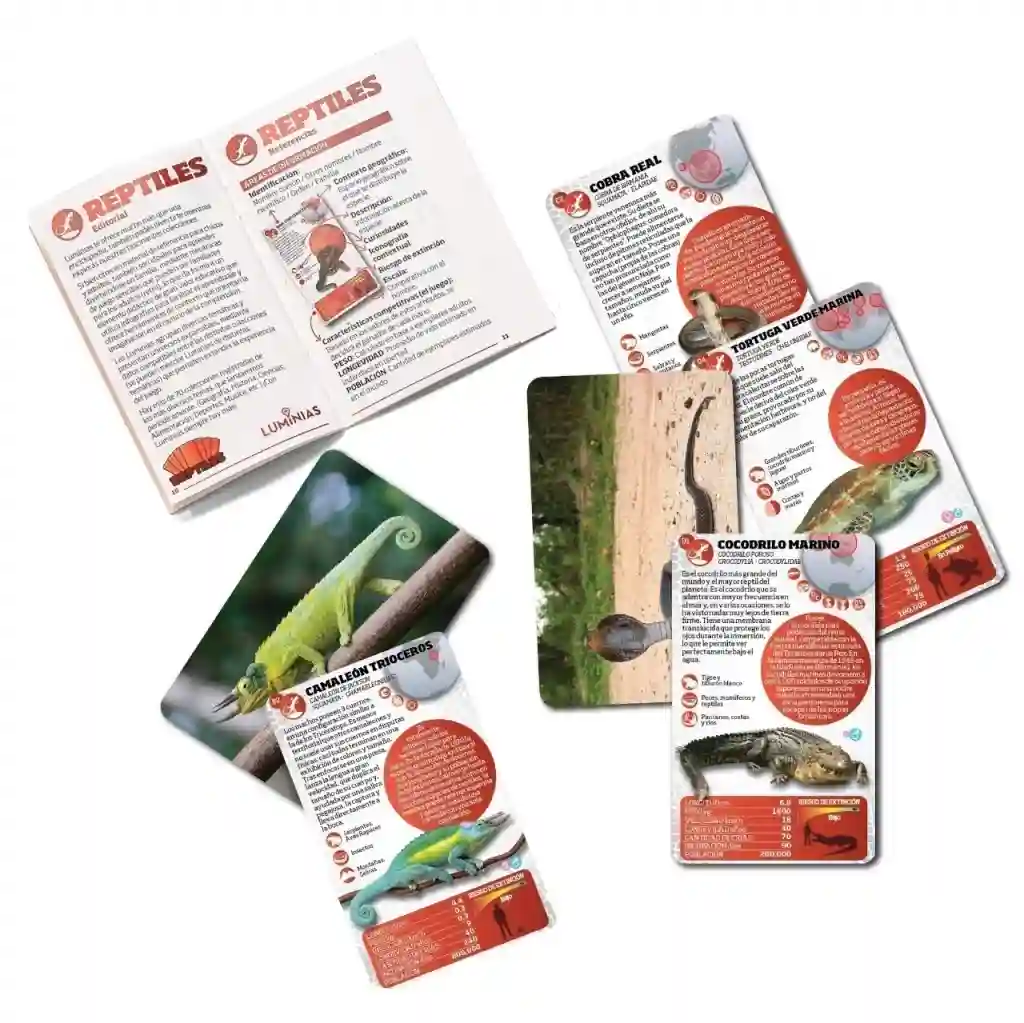 Luminias Clap! Reptiles Juego De Cartas Enciclopédico - Imagen 6