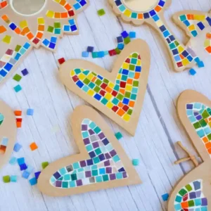 Kit de mosaiquismo para pequeños artistas - 2 corazones