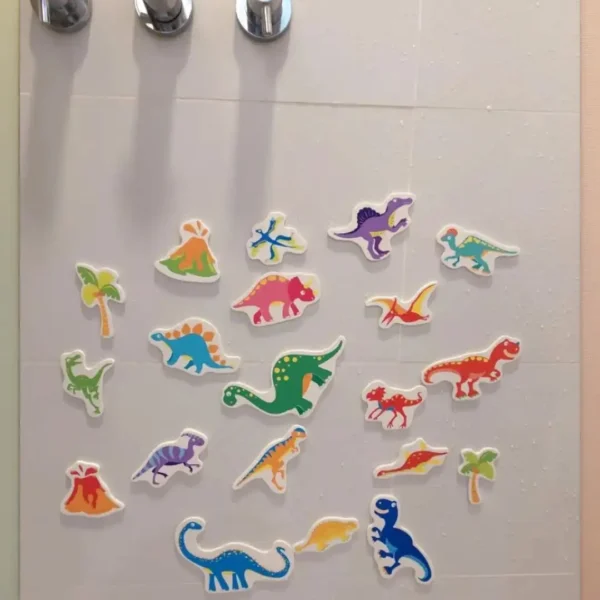 Dinosaurios al agua en bolsa de red