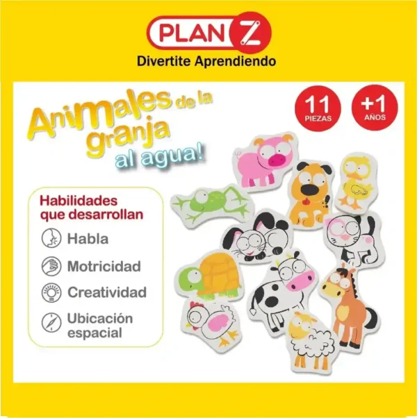 Animalitos de granja al agua