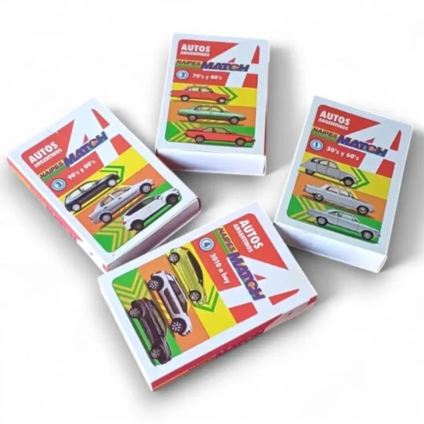 Naipes Match 4 Autos del 50 y 60