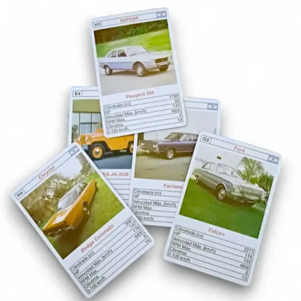 Naipes Match 4 Autos del 50 y 60
