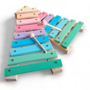 Xilófono de madera de nueve tonos pastel