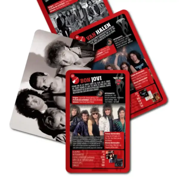 Luminias Grandes bandas del Rock nInteracional Juego De Cartas Enciclopédico