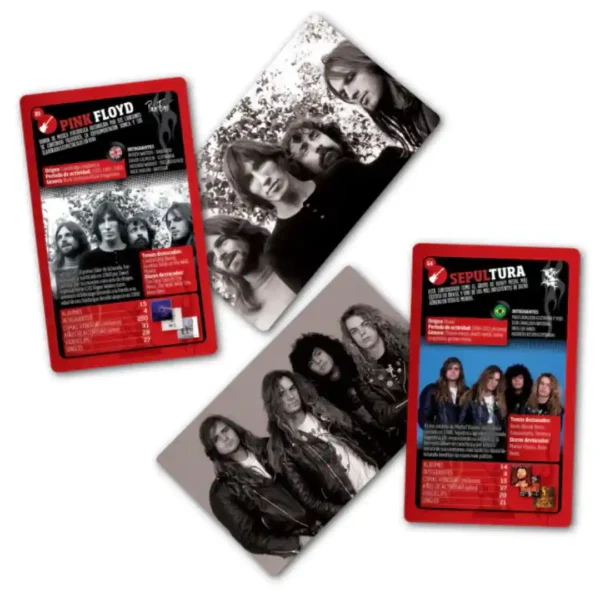 Luminias Grandes bandas del Rock nInteracional Juego De Cartas Enciclopédico