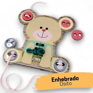 Osito de madera con cordones